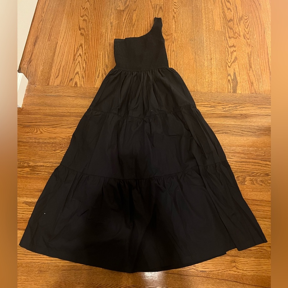 Opt black one shoulder dress